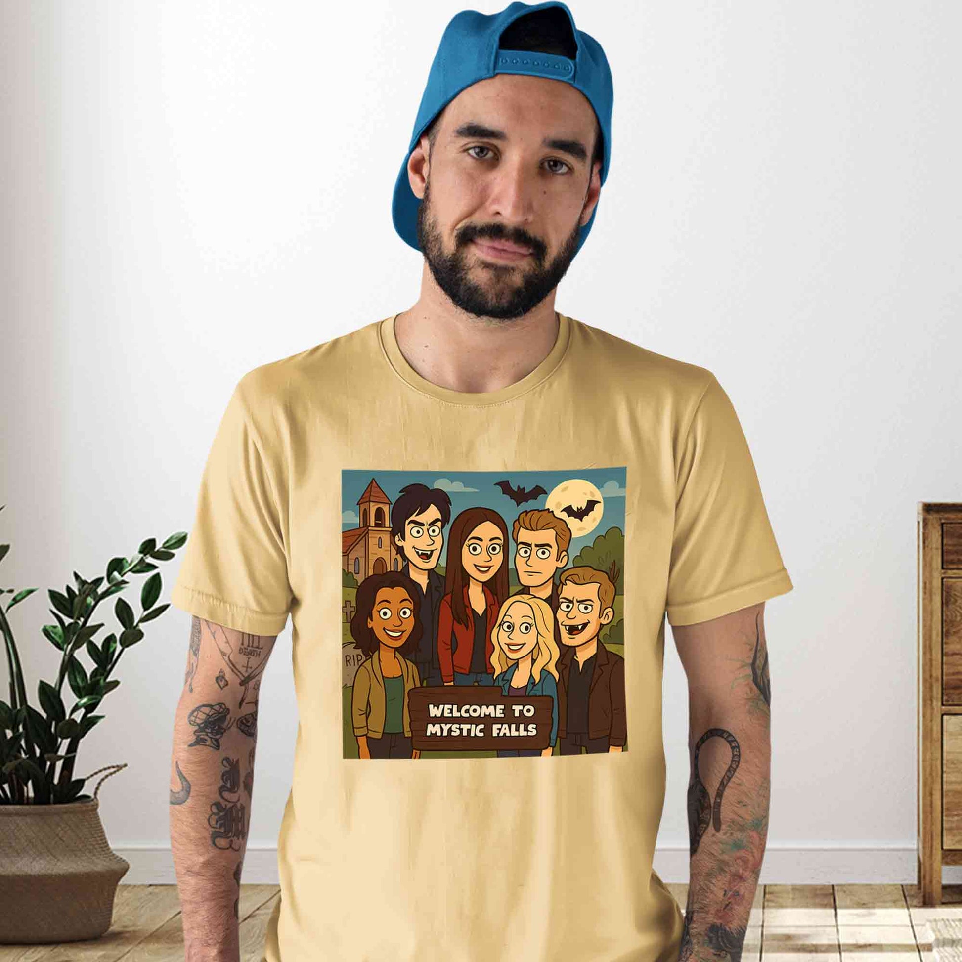 the vampire diaries welcome to mystic falls t-shirt tv & movies buy online india the banyan tee tbt men women girls boys unisex beige