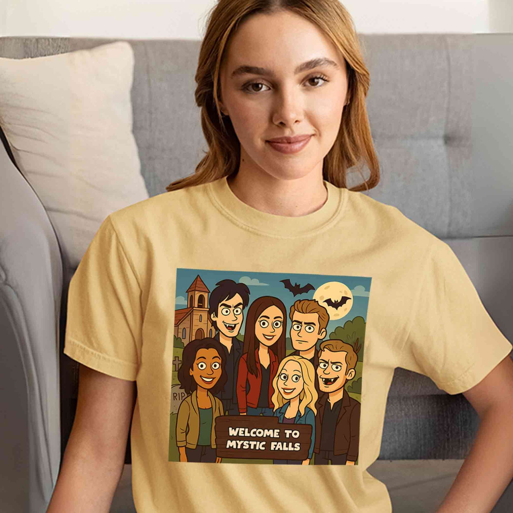 the vampire diaries welcome to mystic falls t-shirt tv & movies buy online india the banyan tee tbt men women girls boys unisex beige