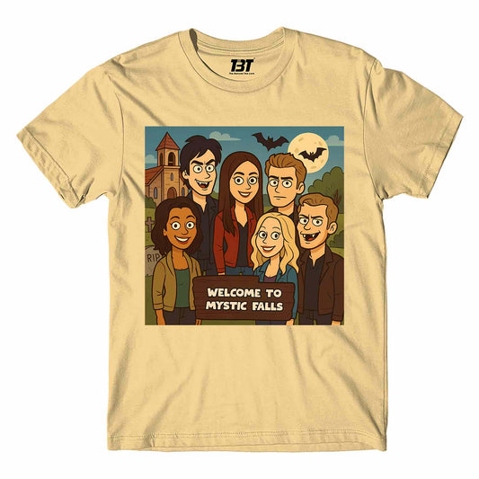 the vampire diaries welcome to mystic falls t-shirt tv & movies buy online india the banyan tee tbt men women girls boys unisex beige