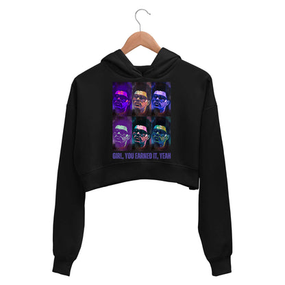 the weeknd i feel it coming crop hoodie hooded sweatshirt upper winterwear music band buy online india the banyan tee tbt men women girls boys unisex black