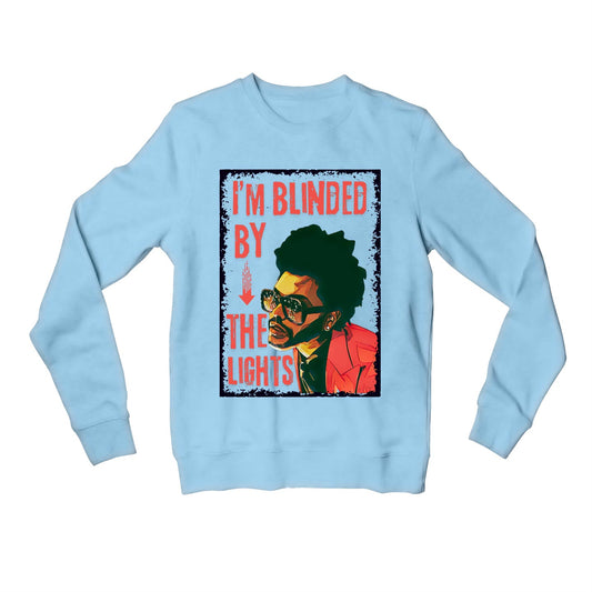 the weeknd i'm blinded by the lights sweatshirt upper winterwear music band buy online india the banyan tee tbt men women girls boys unisex baby blue 