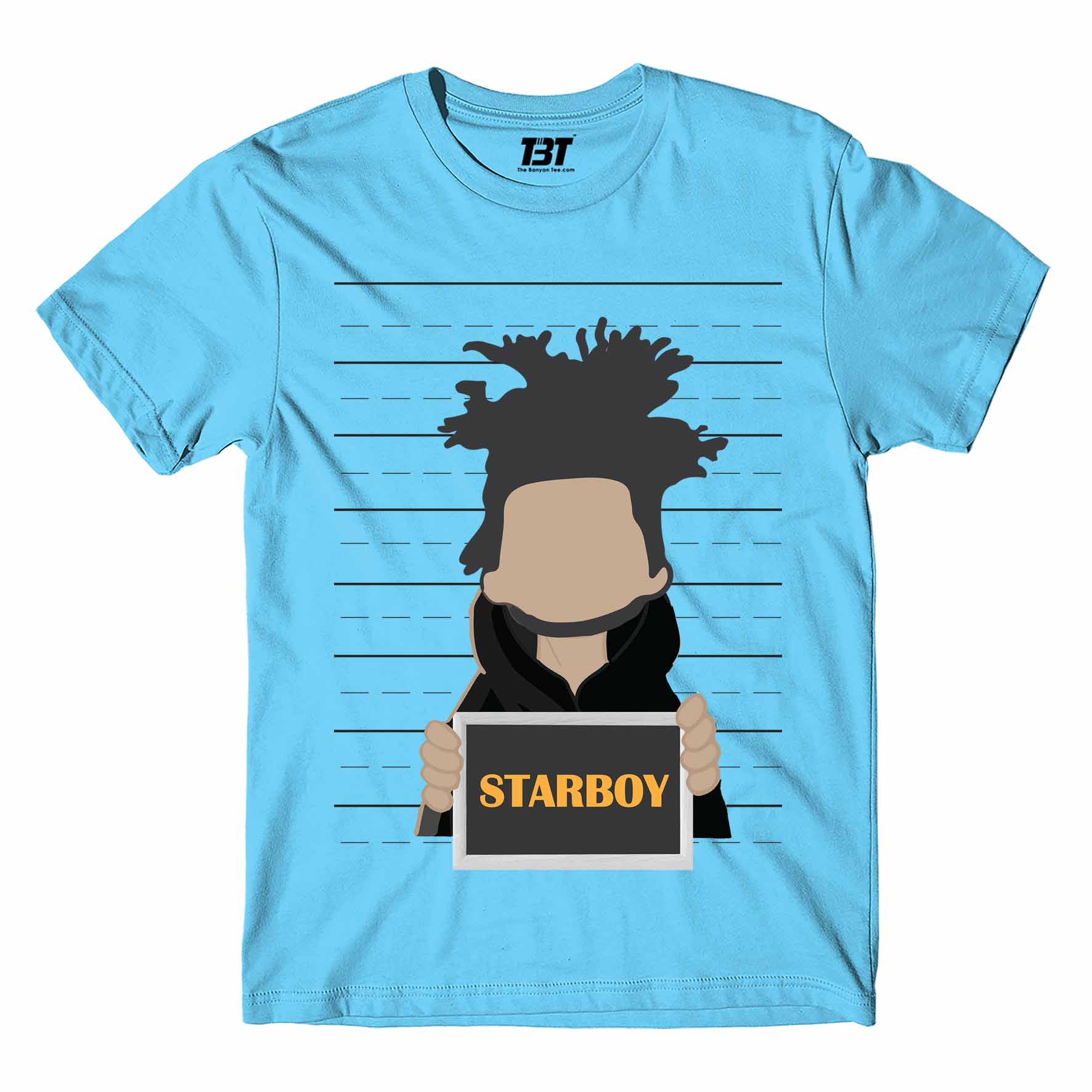 the weeknd starboy t-shirt music band buy online india the banyan tee tbt men women girls boys unisex sky blue