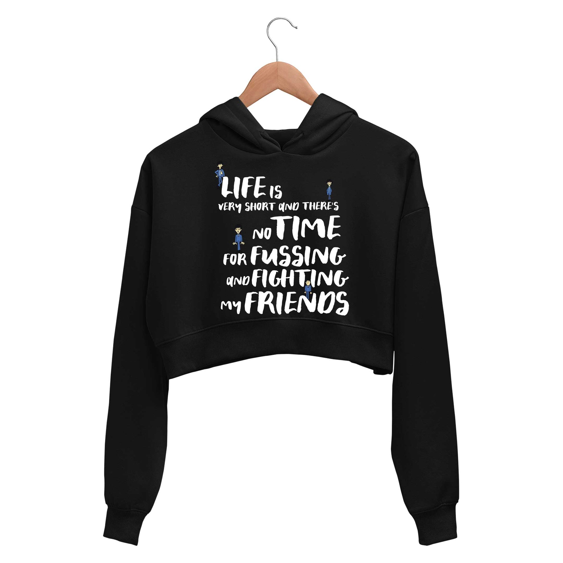 Crop Hoodie We Can Work It Out Black XS (Chest 32 IN)