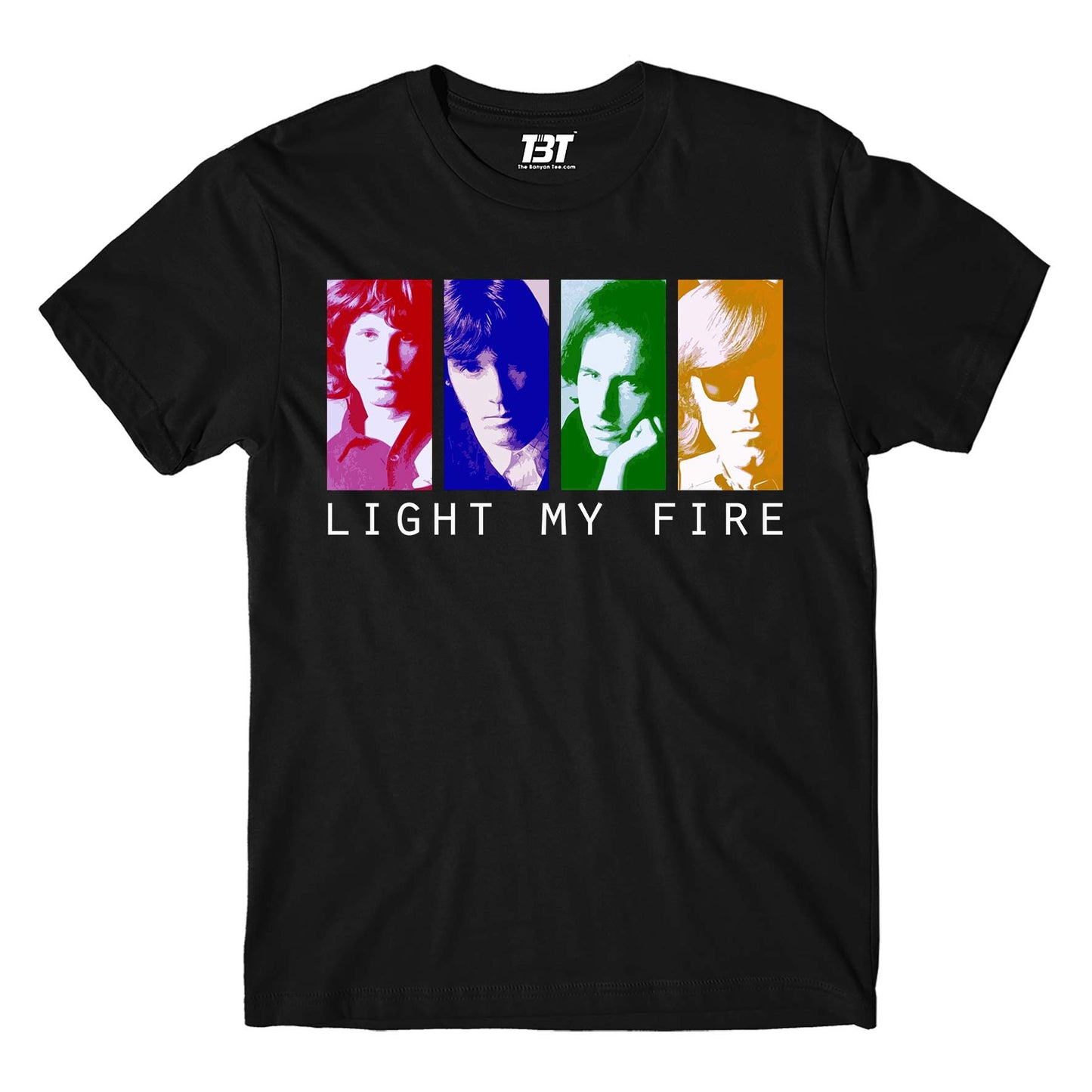 the doors light my fire pop art t-shirt music band buy online india the banyan tee tbt men women girls boys unisex black