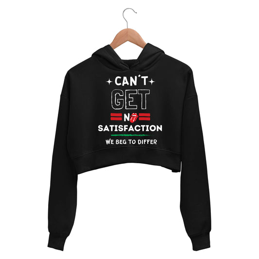 the rolling stones can't get no satisfaction crop hoodie hooded sweatshirt upper winterwear music band buy online india the banyan tee tbt men women girls boys unisex black