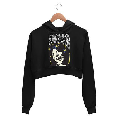 the rolling stones mick quote crop hoodie hooded sweatshirt upper winterwear music band buy online india the banyan tee tbt men women girls boys unisex black