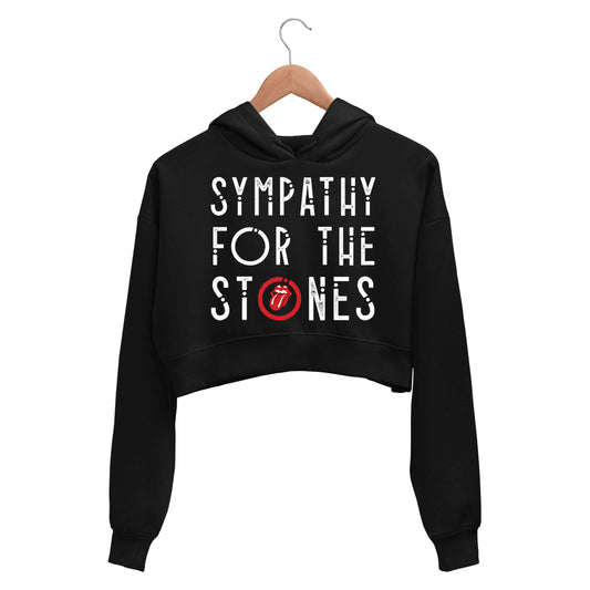 the rolling stones sympathy for the stones crop hoodie hooded sweatshirt upper winterwear music band buy online india the banyan tee tbt men women girls boys unisex black