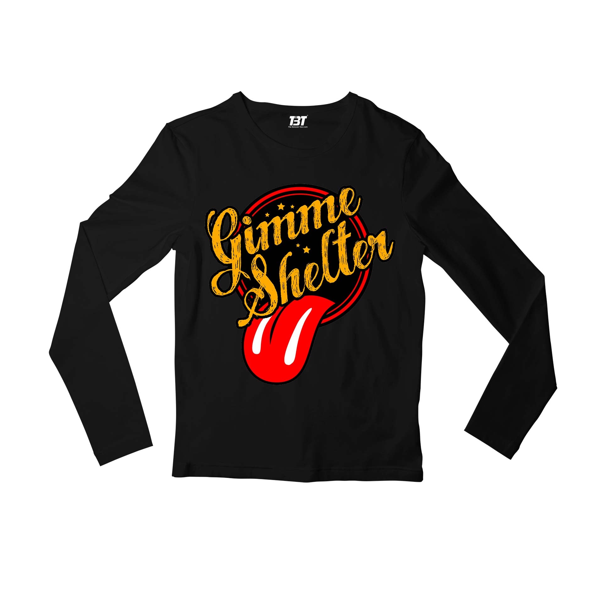 the rolling stones gimme shelter full sleeves long sleeves music band buy online india the banyan tee tbt men women girls boys unisex black