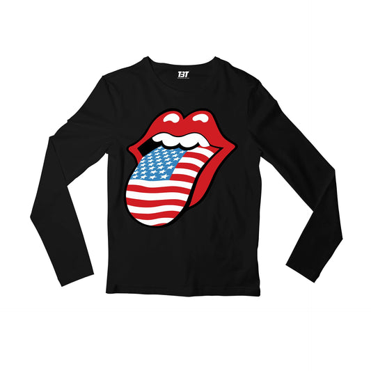 the rolling stones tongue full sleeves long sleeves music band buy online india the banyan tee tbt men women girls boys unisex black