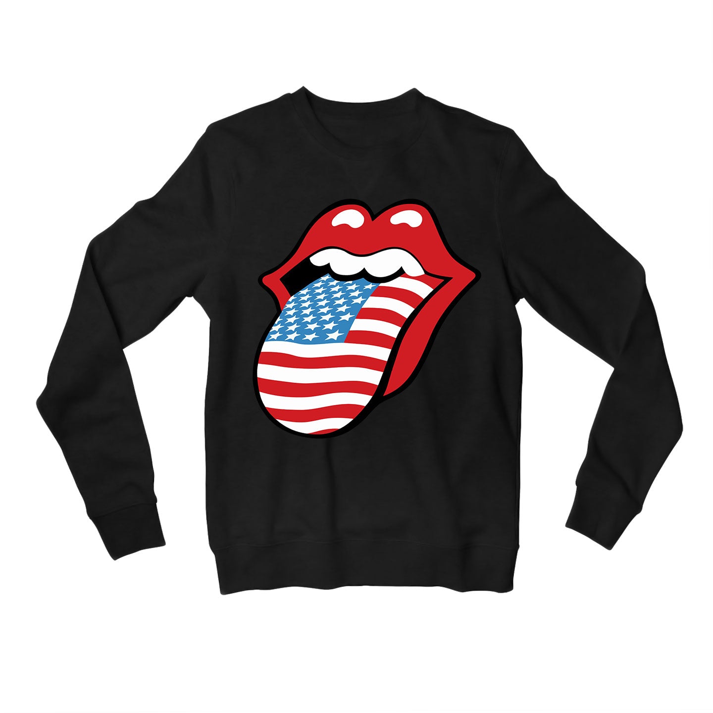 the rolling stones tongue sweatshirt upper winterwear music band buy online india the banyan tee tbt men women girls boys unisex black