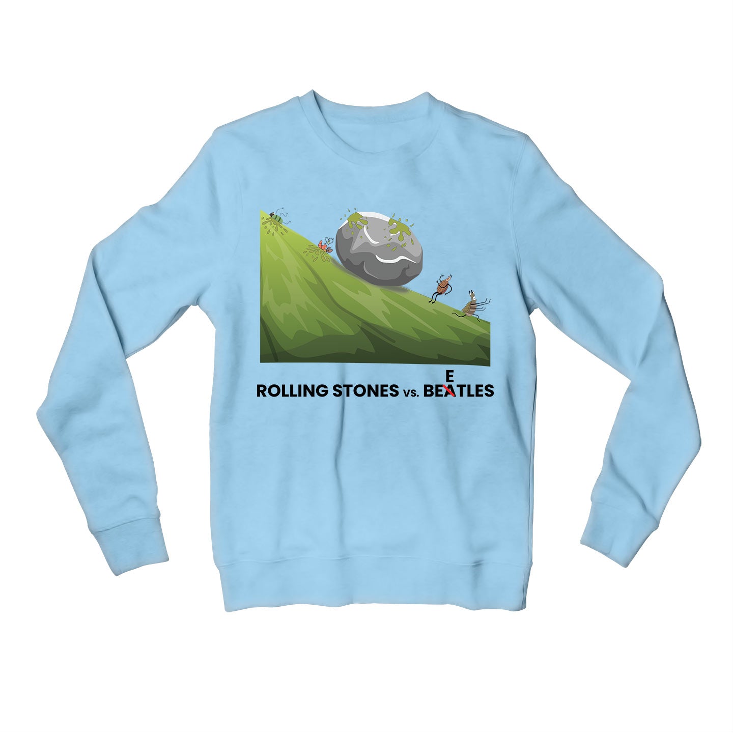 the rolling stones rolling stones vs. beetles sweatshirt upper winterwear music band buy online india the banyan tee tbt men women girls boys unisex baby blue