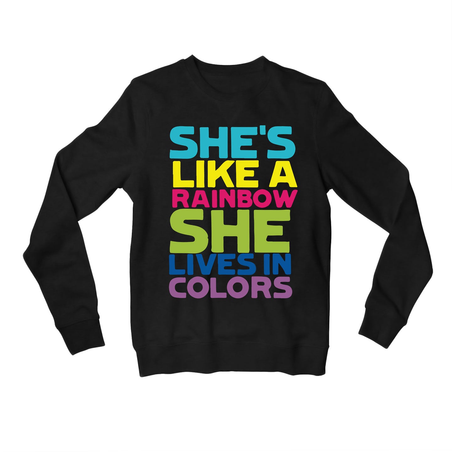 the rolling stones she's like a rainbow sweatshirt upper winterwear music band buy online india the banyan tee tbt men women girls boys unisex black