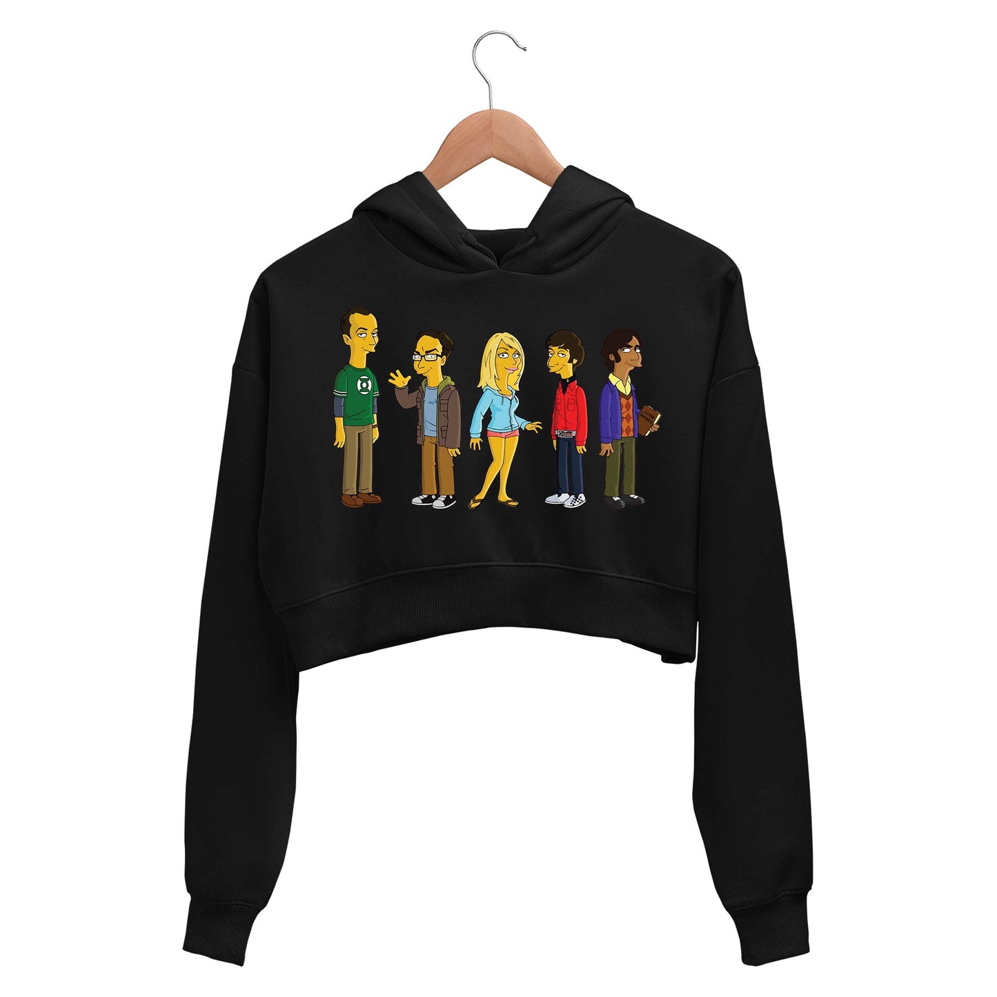 The Big Bang Theory Crop Hoodie - Crop Hooded Sweatshirt for Women The Banyan Tee TBT Simpsons Sheldon Leonard Penny Raj Howard