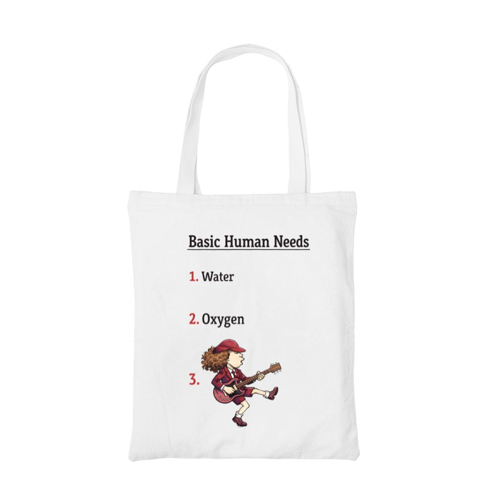 ac/dc basic human needs tote bag cotton printed music band buy online india the banyan tee tbt men women girls boys unisex  