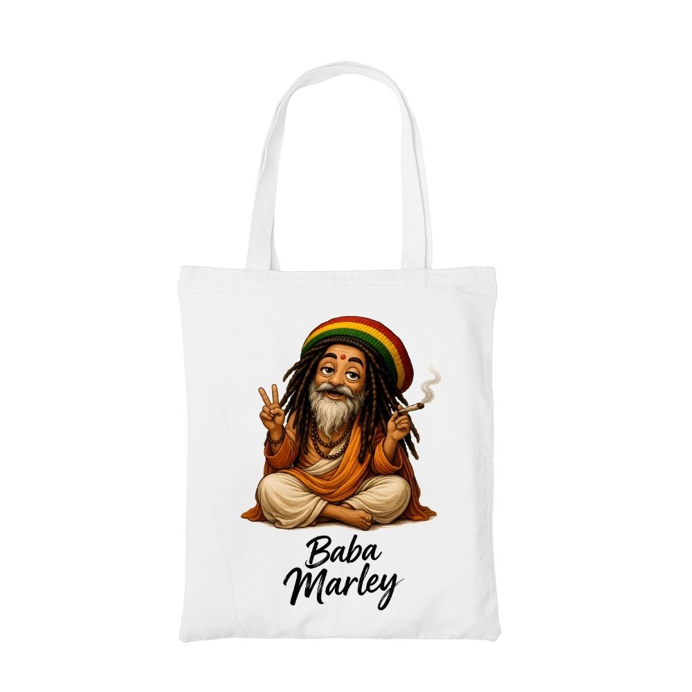 bob marley baba marley tote bag cotton printed music band buy online india the banyan tee tbt men women girls boys unisex  
