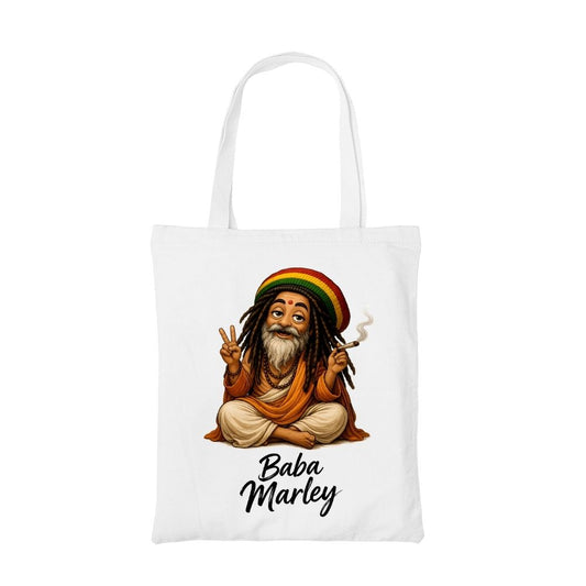 bob marley baba marley tote bag cotton printed music band buy online india the banyan tee tbt men women girls boys unisex  