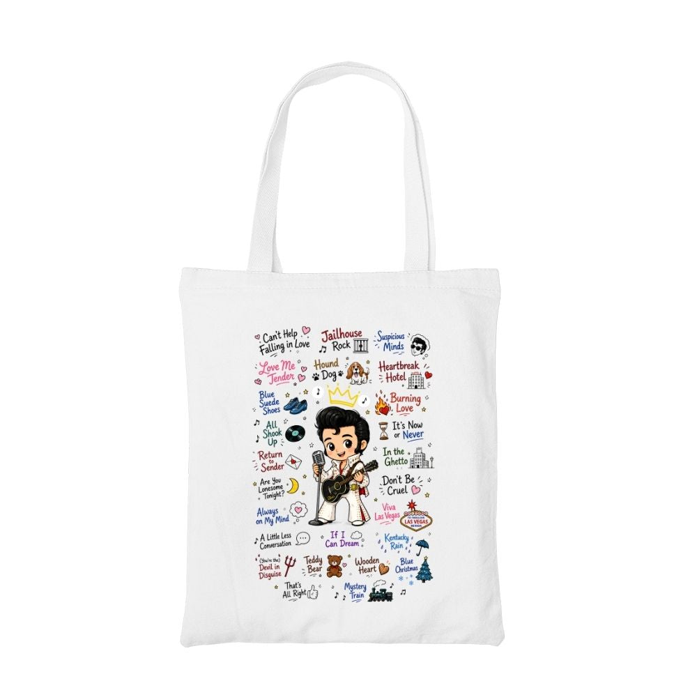 elvis presley rockabilly doodle tote bag cotton printed music band buy online india the banyan tee tbt men women girls boys unisex  