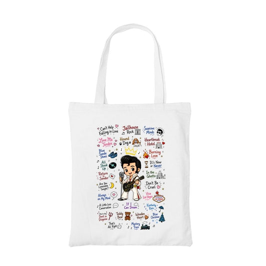 elvis presley rockabilly doodle tote bag cotton printed music band buy online india the banyan tee tbt men women girls boys unisex  