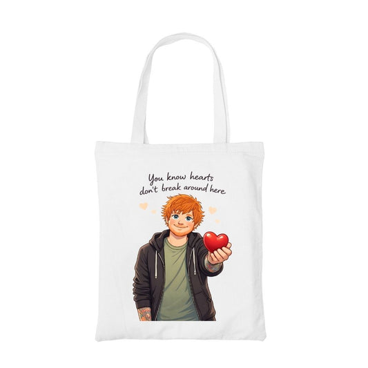ed sheeran hearts don't break around here tote bag cotton printed music band buy online india the banyan tee tbt men women girls boys unisex  