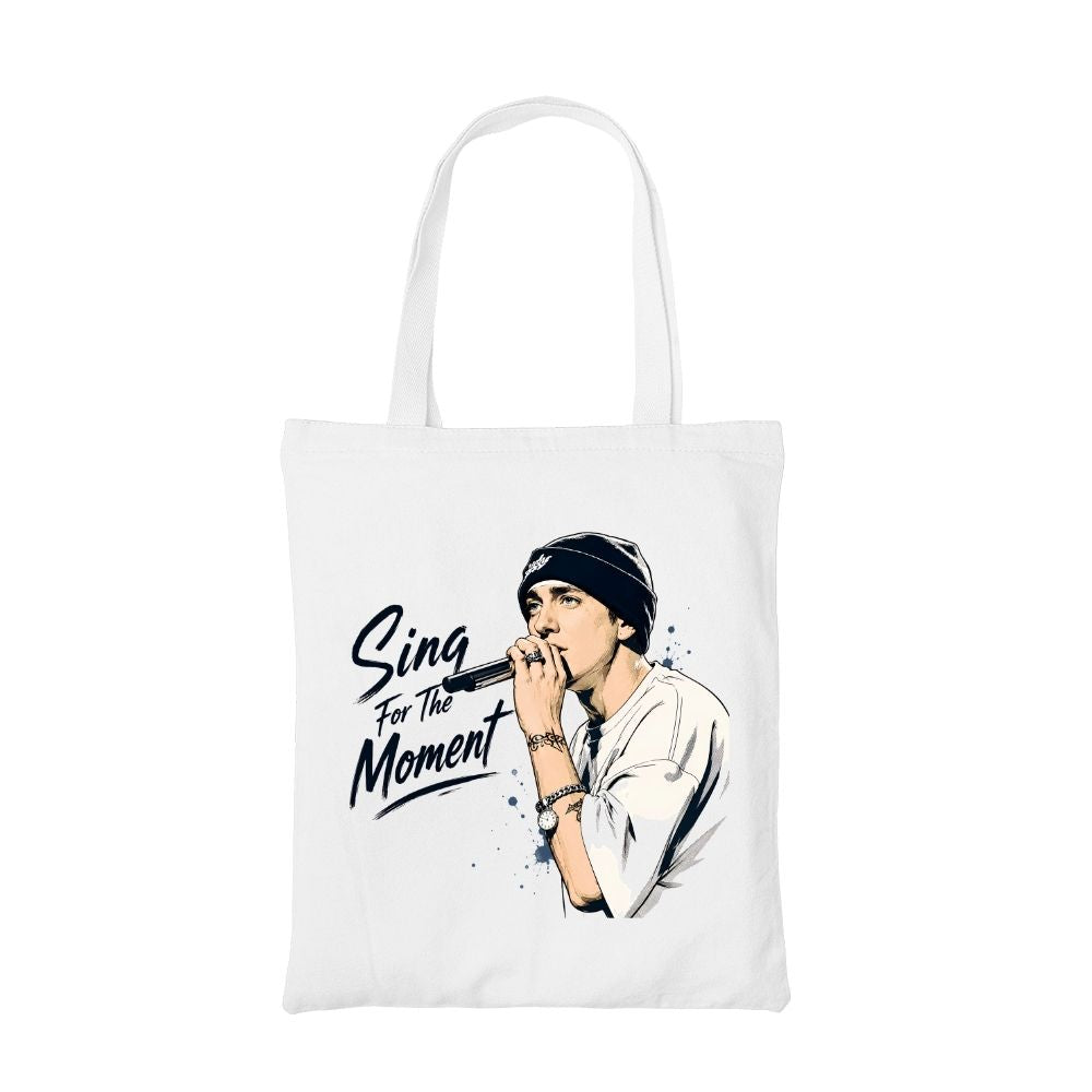 eminem sing for the moment tote bag cotton printed music band buy online india the banyan tee tbt men women girls boys unisex  
