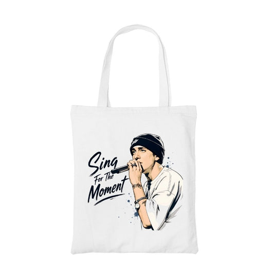 eminem sing for the moment tote bag cotton printed music band buy online india the banyan tee tbt men women girls boys unisex  