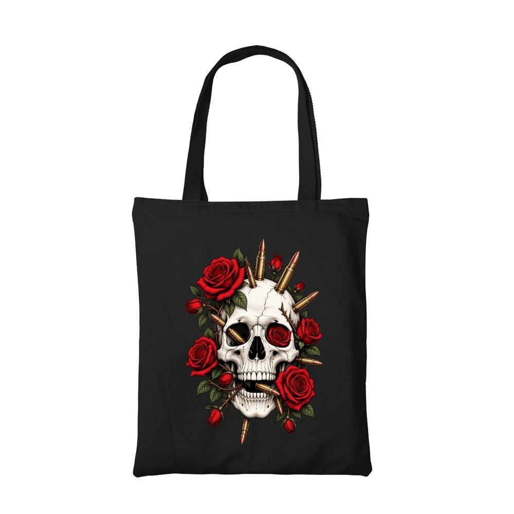 guns n' roses bullet bloom tote bag cotton printed music band buy online india the banyan tee tbt men women girls boys unisex  