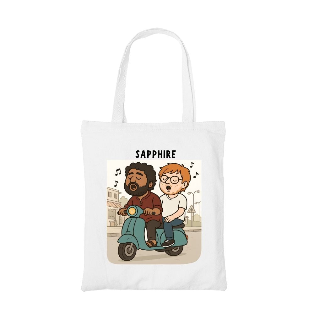 ed sheeran sapphire tote bag cotton printed music band buy online india the banyan tee tbt men women girls boys unisex  