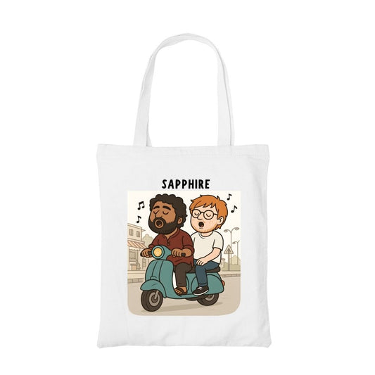 ed sheeran sapphire tote bag cotton printed music band buy online india the banyan tee tbt men women girls boys unisex  