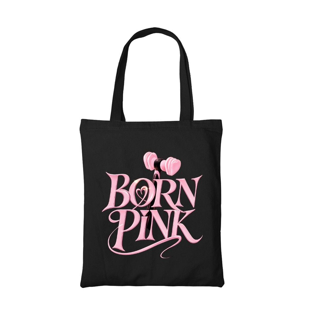 black pink born pink tote bag cotton printed music band buy online india the banyan tee tbt men women girls boys unisex  