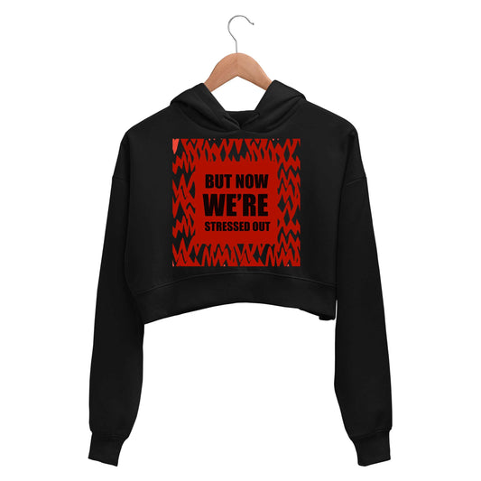 twenty one pilots stressed out crop hoodie hooded sweatshirt upper winterwear music band buy online india the banyan tee tbt men women girls boys unisex black