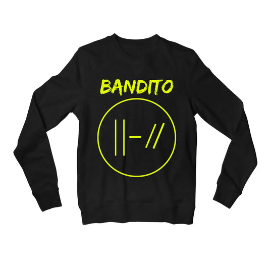 twenty one pilots bandito sweatshirt upper winterwear music band buy online india the banyan tee tbt men women girls boys unisex black