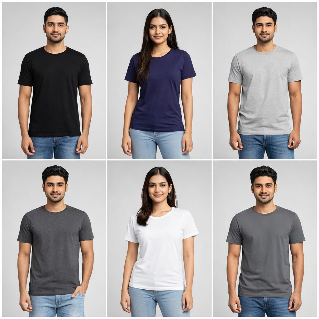 Urban Essentials Combo (Pack Of 6 Premium Cotton Tees)