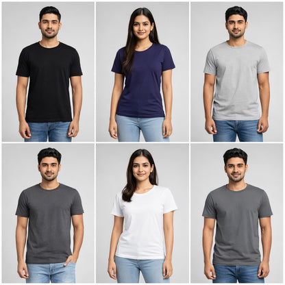 Urban Essentials Combo (Pack Of 6 Premium Cotton Tees)
