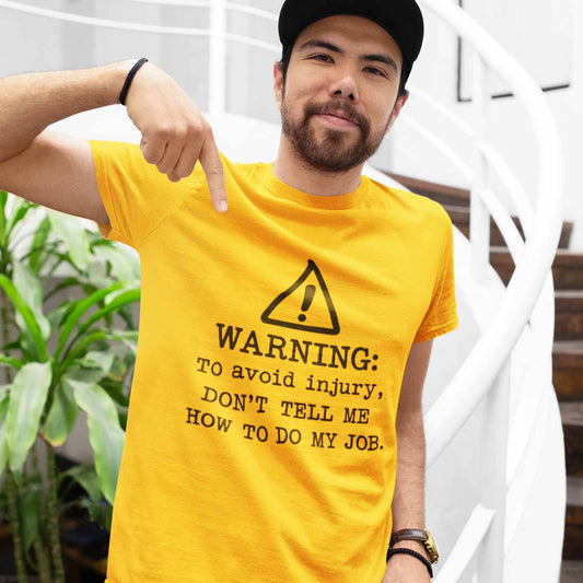graphic warning t-shirt printed graphic stylish buy online india the banyan tee tbt men women girls boys unisex mustard yellow 