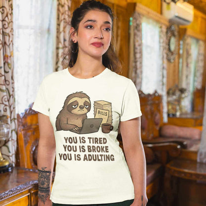 graphic you is adulting t-shirt printed graphic stylish buy online india the banyan tee tbt men women girls boys unisex off white 