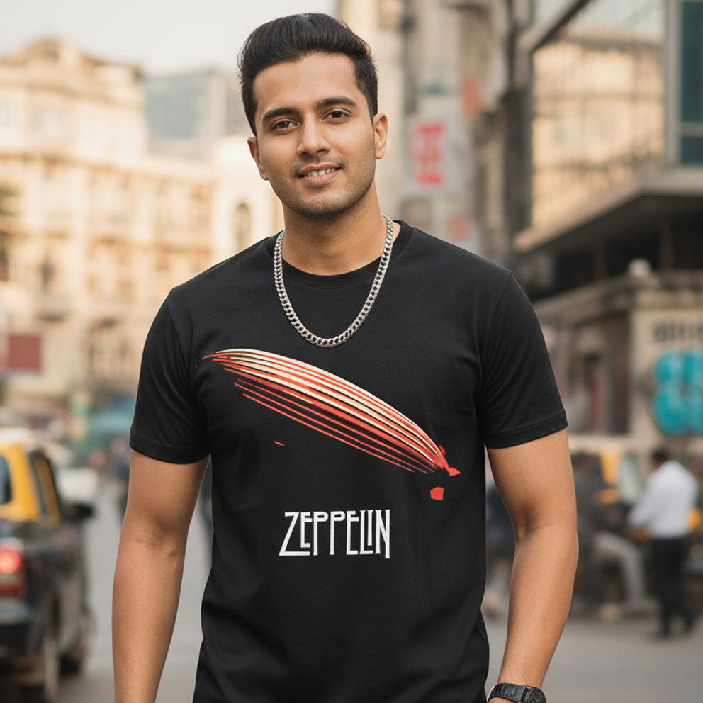 Buy Zeppelin T-Shirt - Retro Rock Band Graphic Tee - Soft 100