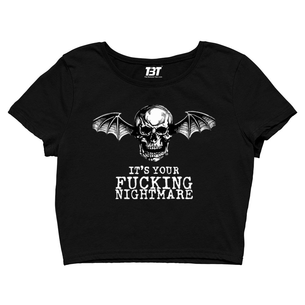 avenged sevenfold nightmare crop top music band buy online india the banyan tee tbt men women girls boys unisex black