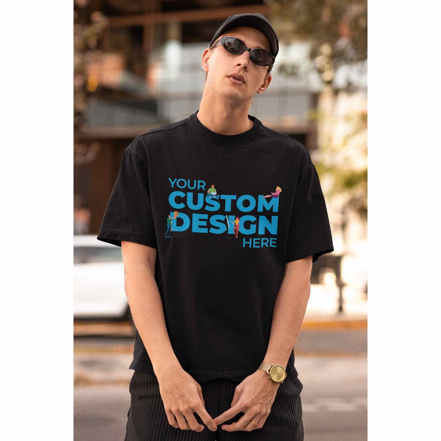 black custom oversized t-shirt