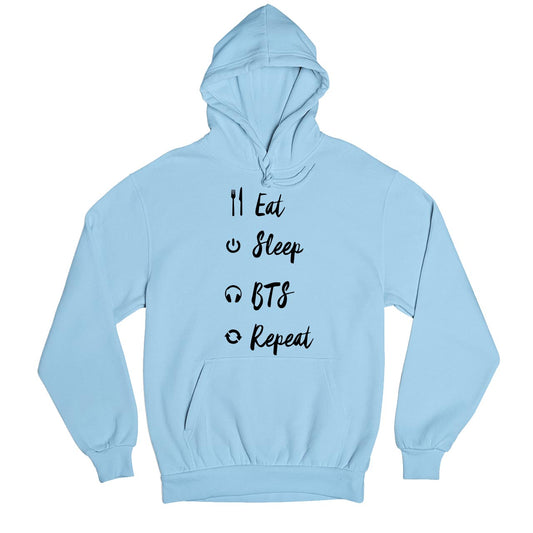 bts hoodie - eat sleep repeat k pop korean music band hooded sweatshirt the banyan tee tbt for dynamite bangtan boys army men women black mens essential for girls boys bewakoof hoodies