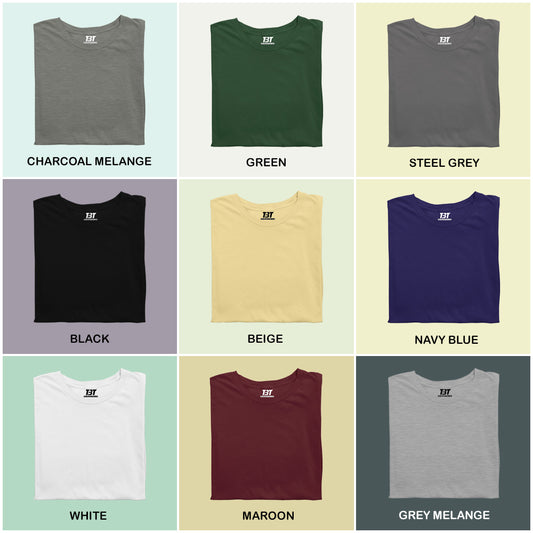 Cosmo Politan Collection Combo Pack Of 9 Multicolor combo Premium cotton T-shirt unisex tees half sleeve crew neck regular fit T-shirt colors available Charcoal Melange Green Steel Grey Black Beige Navy Blue White Maroon Grey Melange