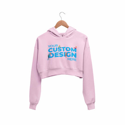 Custom Customizable Personalized Your Design Logo Crop Hoodie Crop Hooded Sweatshirt for Women The Banyan Tee TBT baby pink