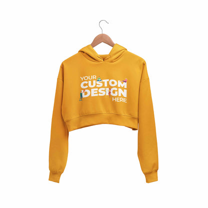 Custom Customizable Personalized Your Design Logo Crop Hoodie Crop Hooded Sweatshirt for Women The Banyan Tee TBT mustard yellow
