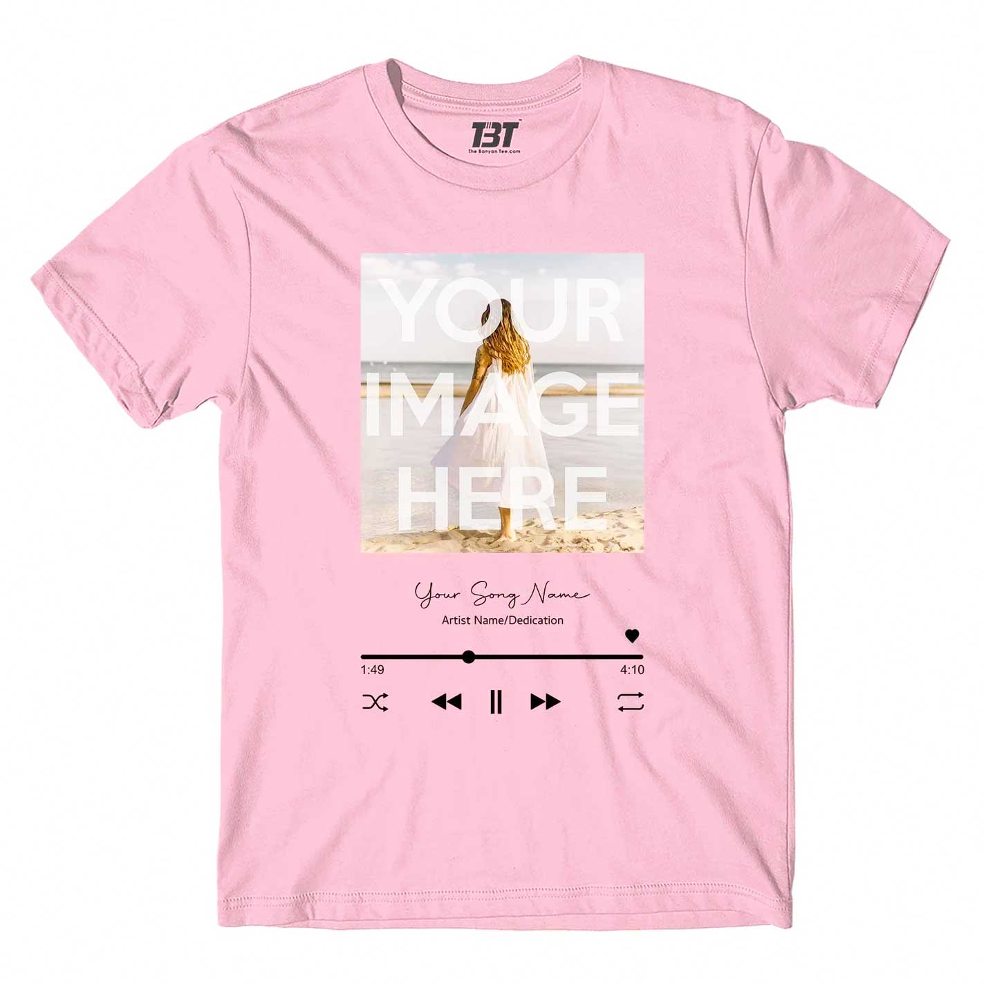 The Banyan Tee Custom Song Music Player T-shirt Baby Pink