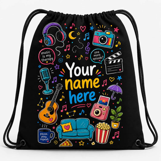 custom name drawstring bag the banyan tee