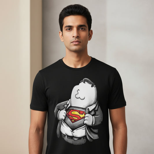 family guy super guy t-shirt tv & movies buy online india the banyan tee tbt men women girls boys unisex black - peter griffin