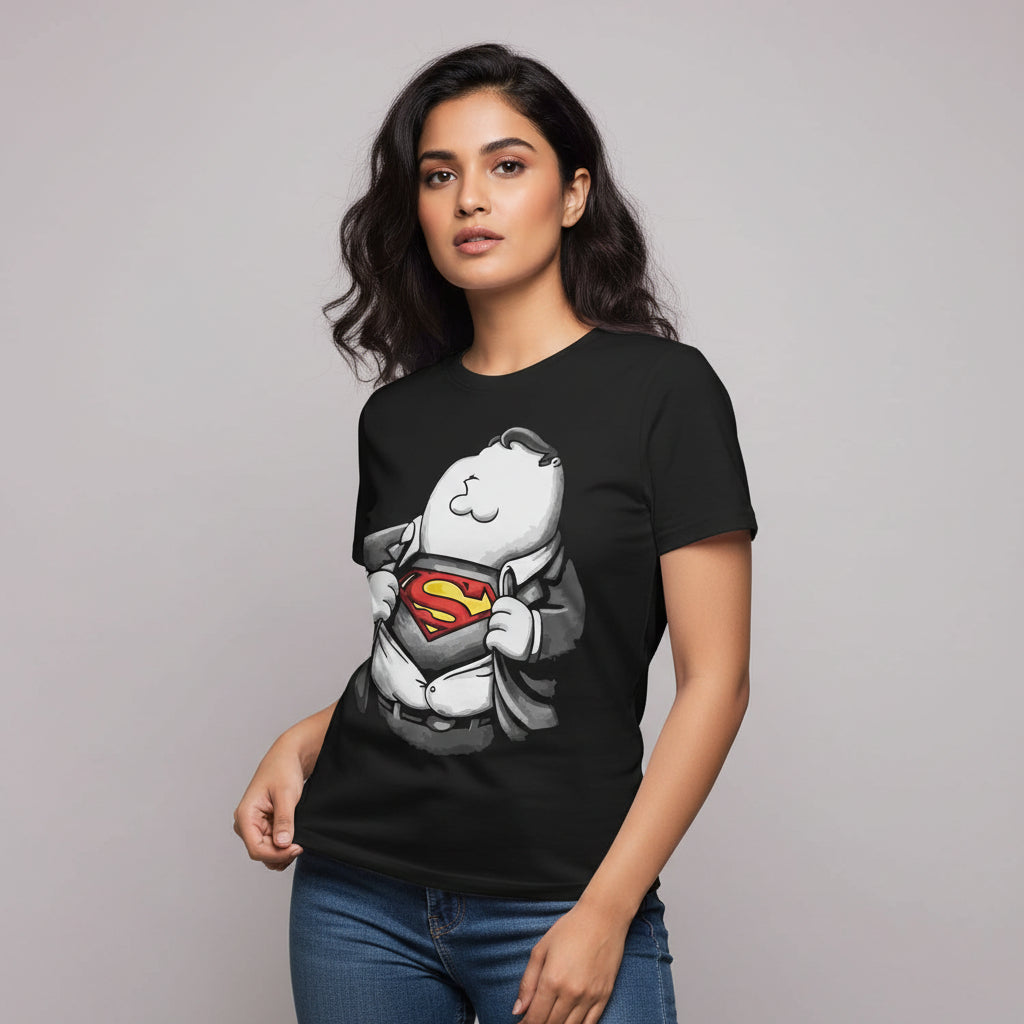 family guy super guy t-shirt tv & movies buy online india the banyan tee tbt men women girls boys unisex black - peter griffin