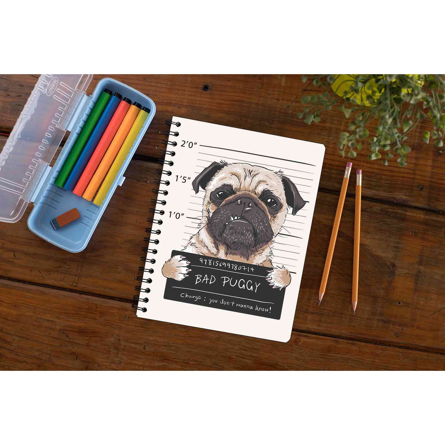 printed bad puggy notebook notepad diary buy online india the banyan tee tbt unruled