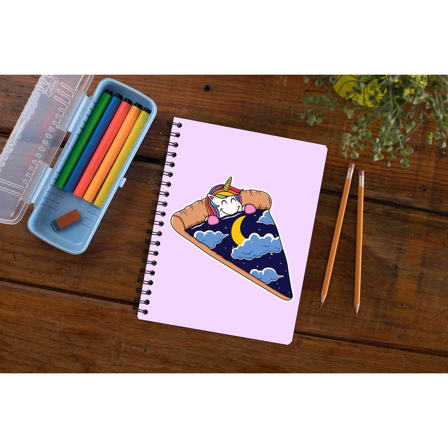printed unicorn pizza slice notebook notepad diary buy online india the banyan tee tbt unruled