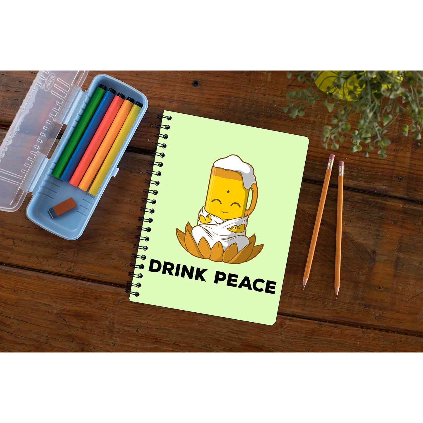 printed drink peace notebook notepad diary buy online india the banyan tee tbt unruled
