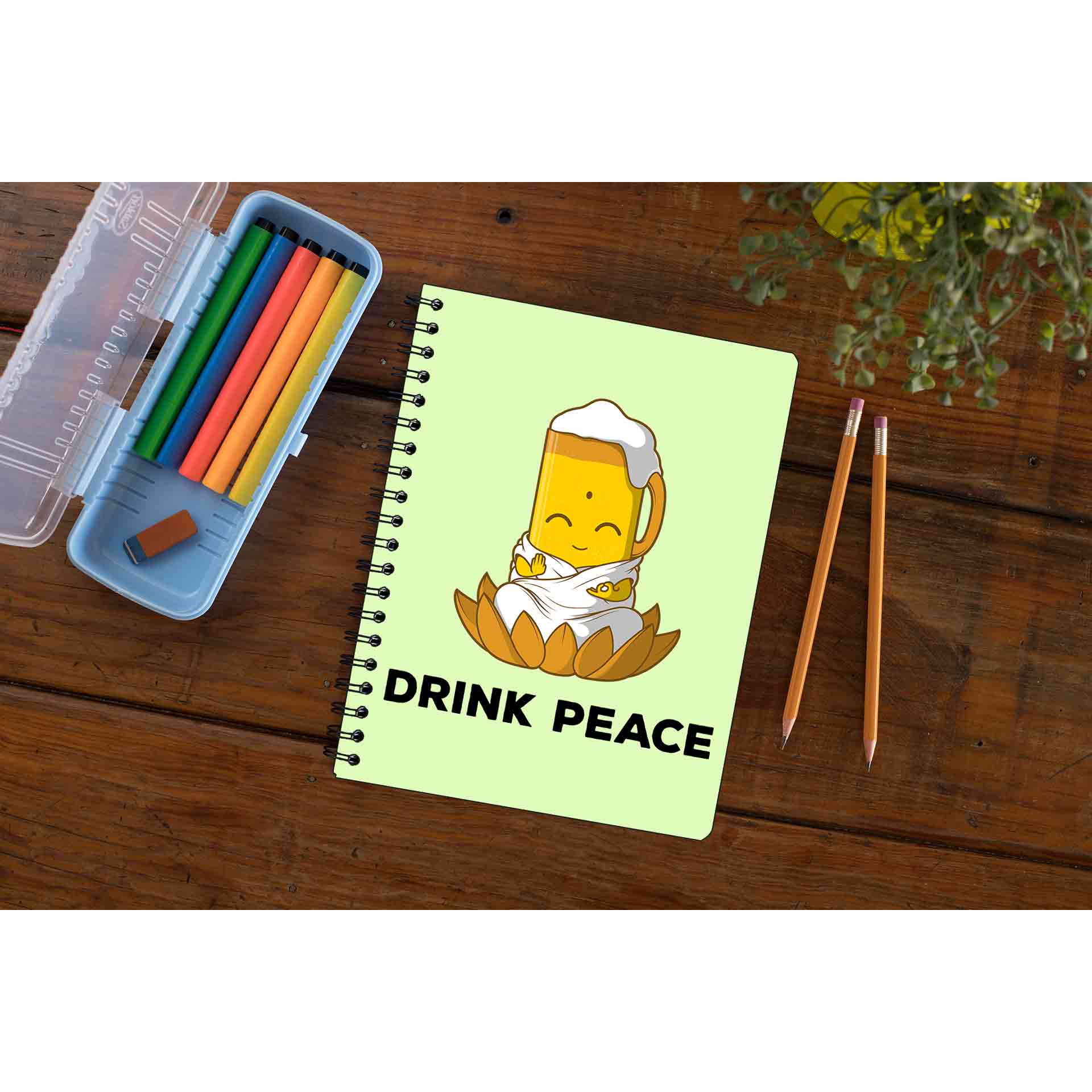 printed drink peace notebook notepad diary buy online india the banyan tee tbt unruled
